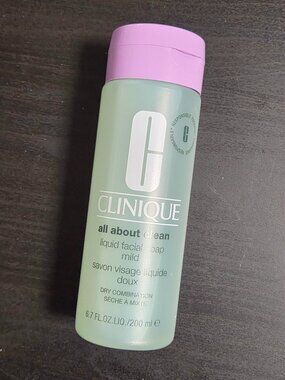NIB Clinique: All About Clean, liquid facial soap - dry/combo skin (6.7 fl.oz.)